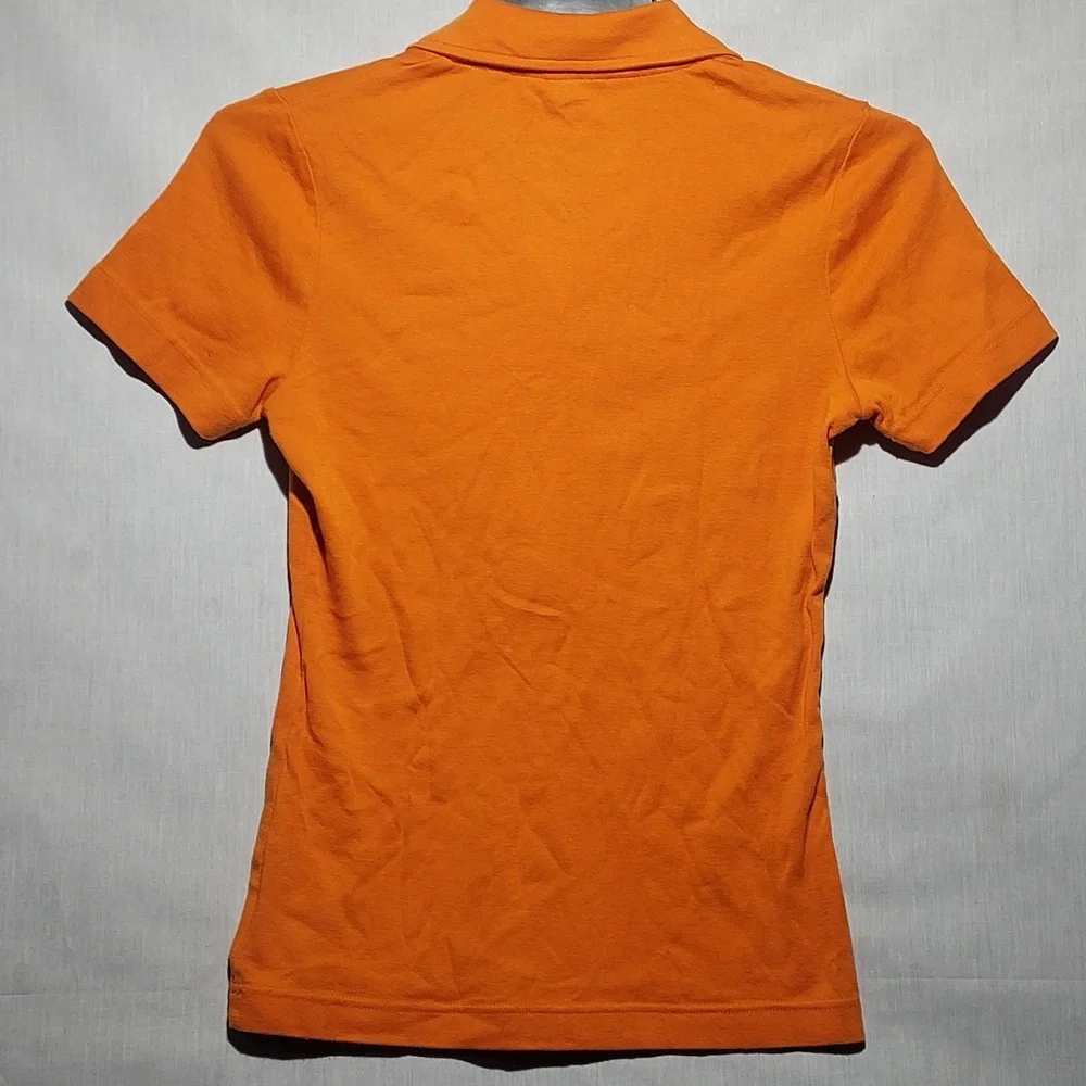 Tory Burch Orange half button short sleeve women's polo‎ shirt size small